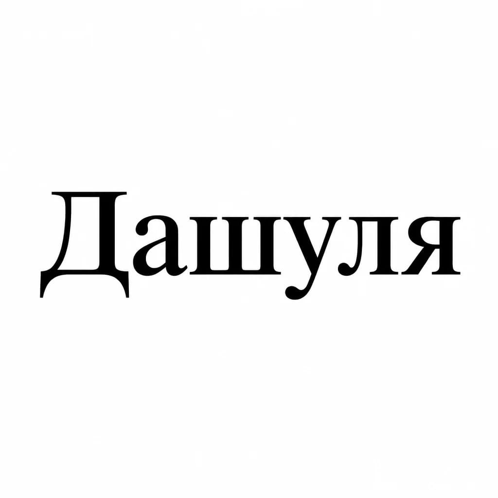 Тату эскиз: Font: Дашуля (classic serif)