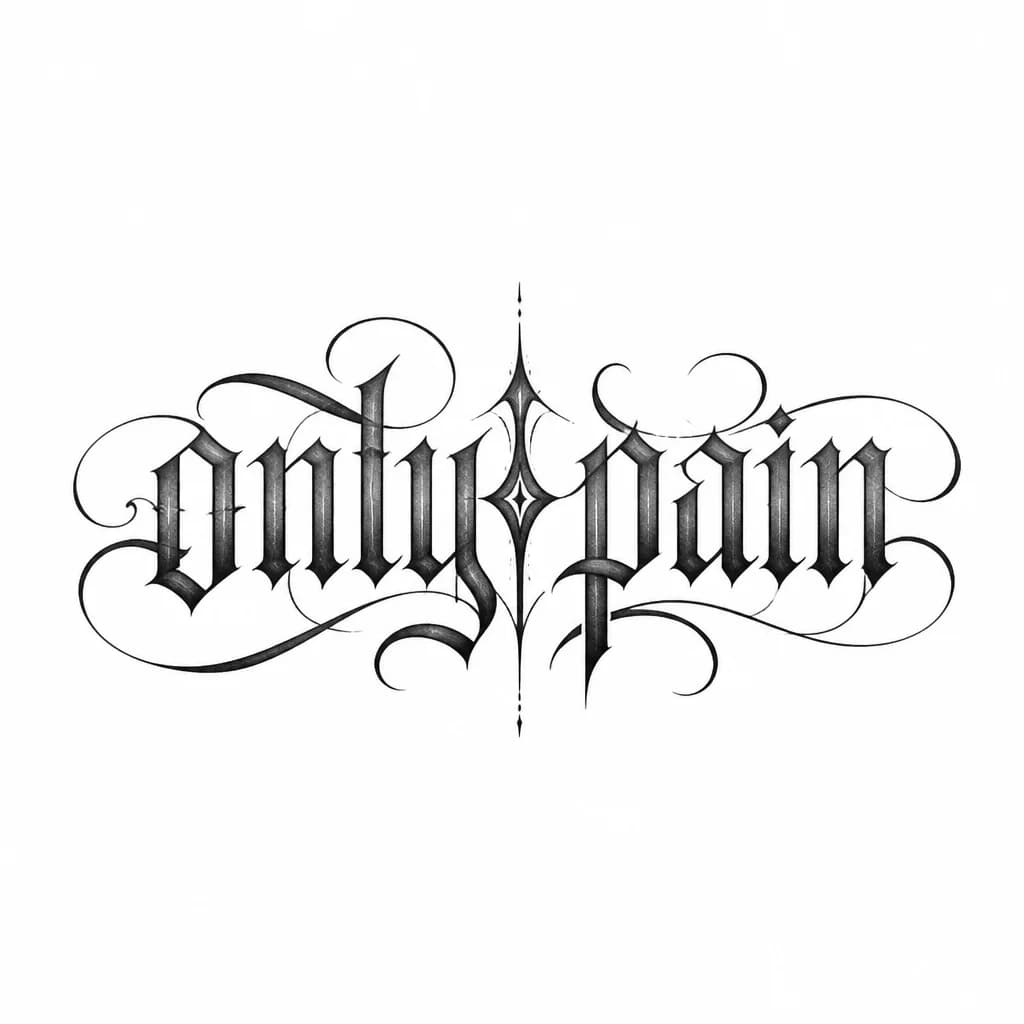 Тату эскиз: текст only pain на пальцах