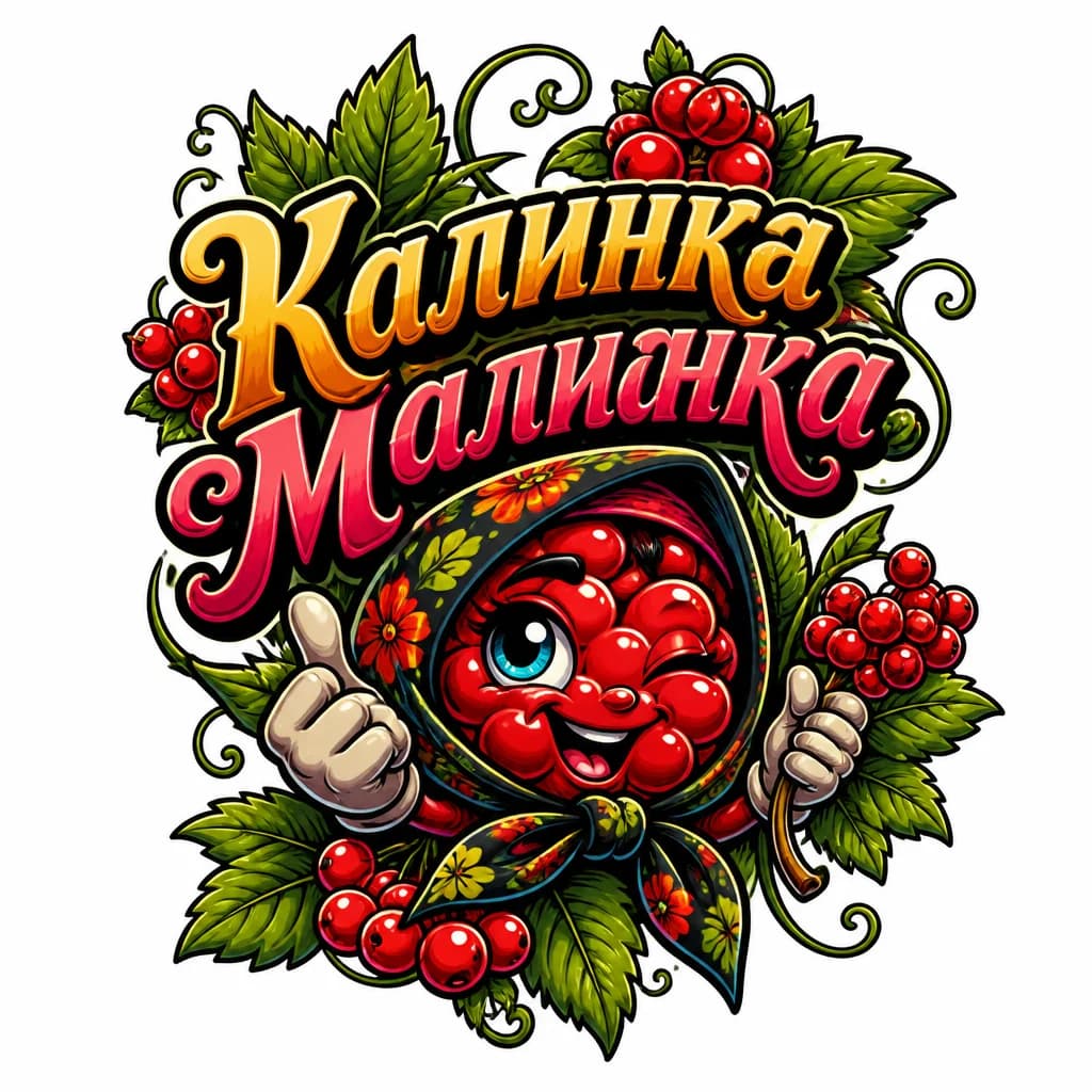 Тату эскиз: надпись "калинка малинка" с заглавной буквой