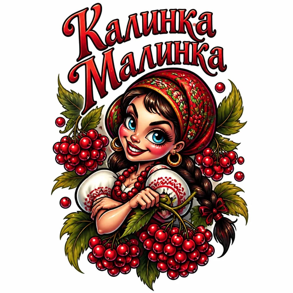 Тату эскиз: надпись "калинка малинка" с заглавной буквой без фона просто буквы