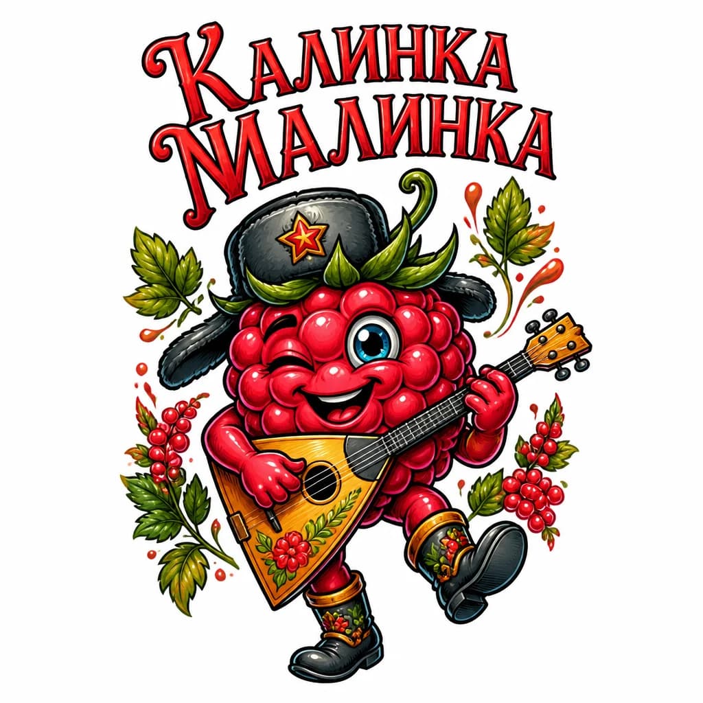 Тату эскиз: надпись "калинка малинка" с заглавной буквой без фона просто буквы