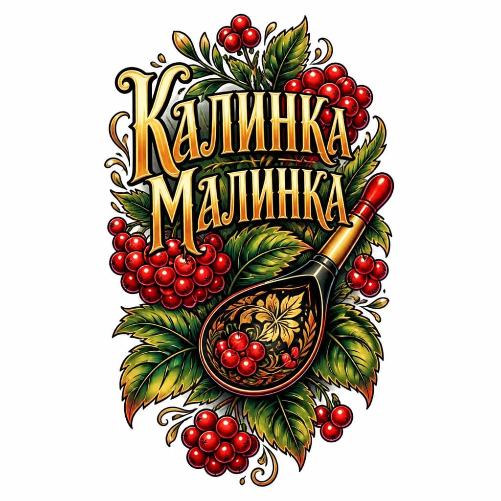 Тату эскиз: надпись "калинка малинка" с заглавной буквой без фона просто буквы
