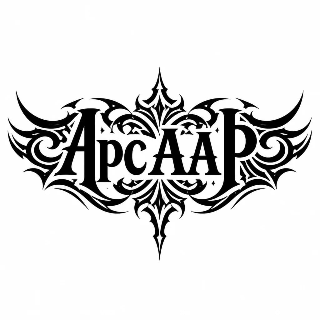 Тату эскиз: Сочетание букв Арс А А Р