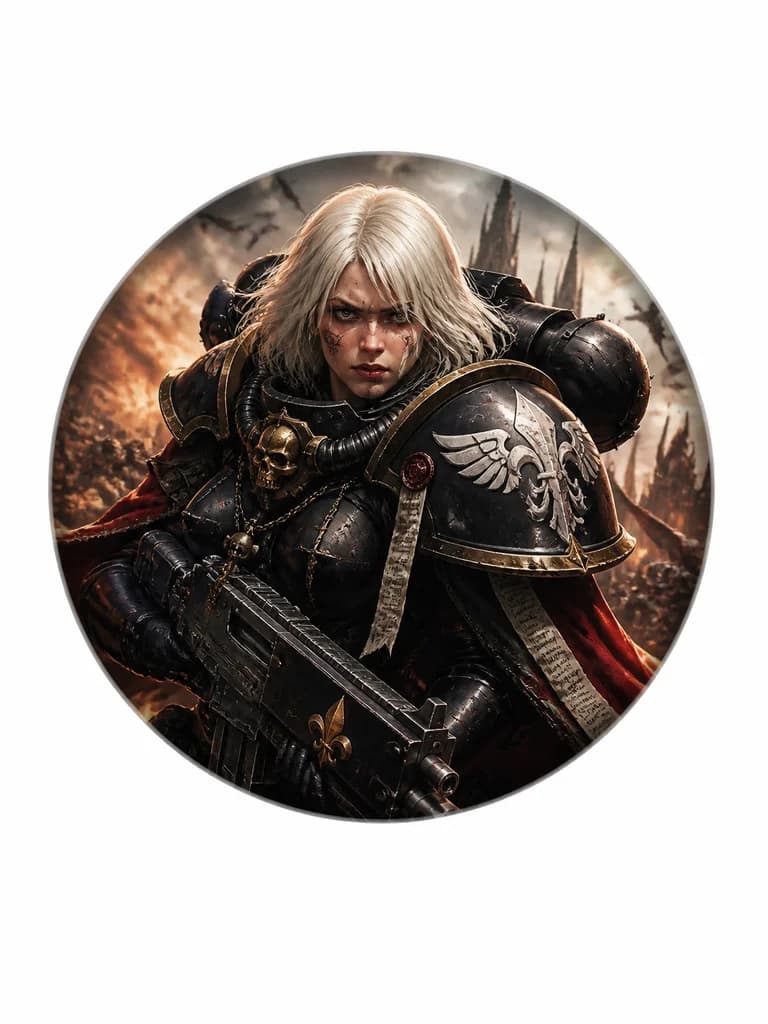 Тату эскиз: Сестра битвы из вселенной Warhammer 40000