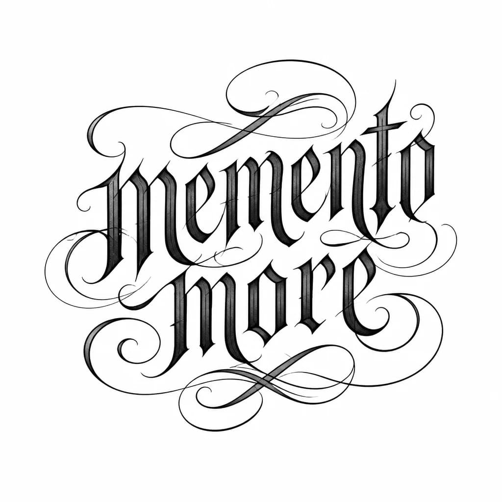 Тату эскиз: Сделай красивую надпись, memento more 
