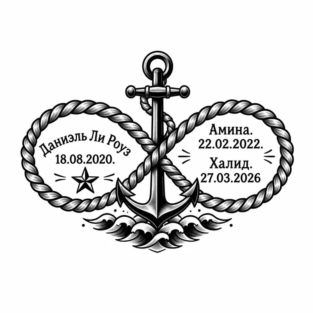 Тату эскиз: В виде знака бесконечности.по Арабски