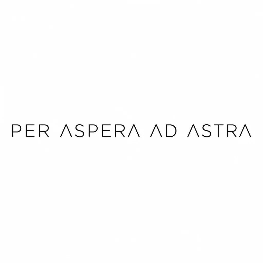 Тату эскиз: Font: Per aspera ad astra (minimalist thin sans-serif)