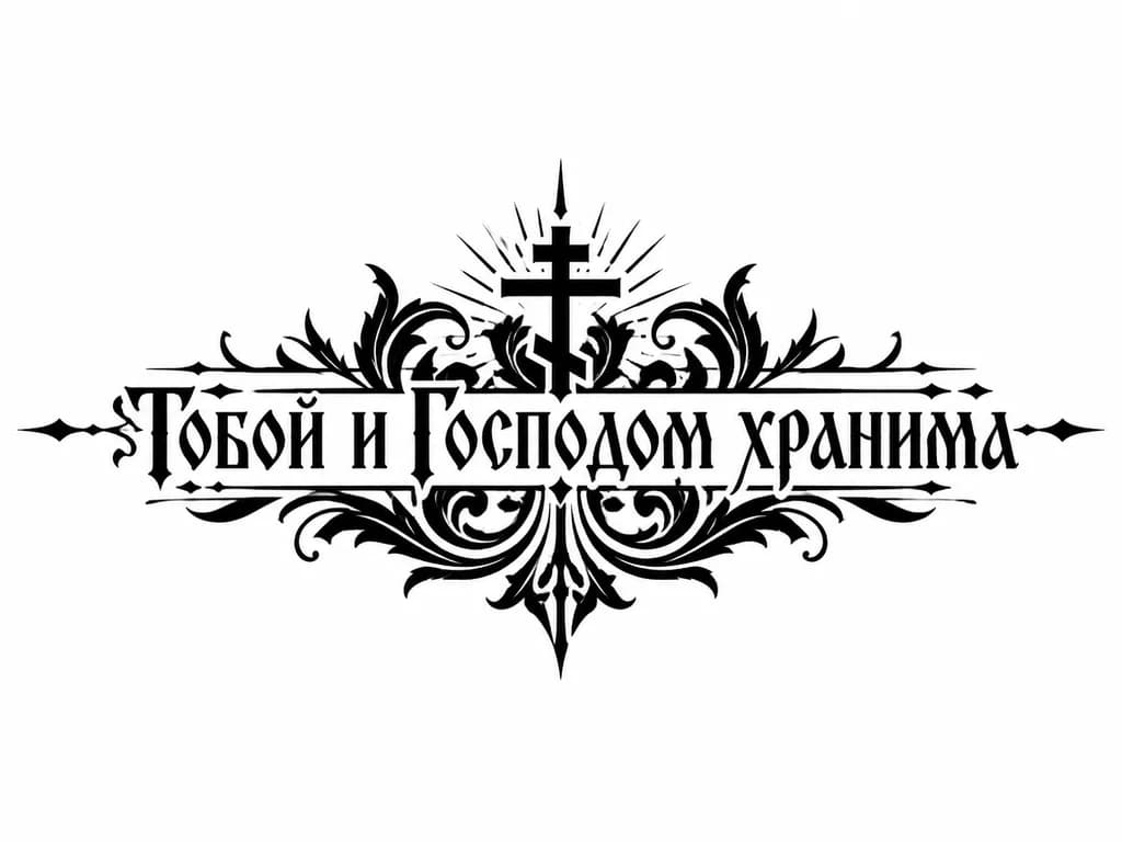 Тату эскиз: Эскизы татуировок с надписью « Тобой и Господом хранима»