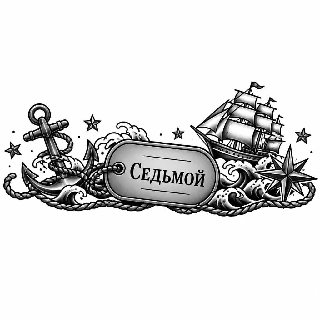 Тату эскиз: Жетон армейский