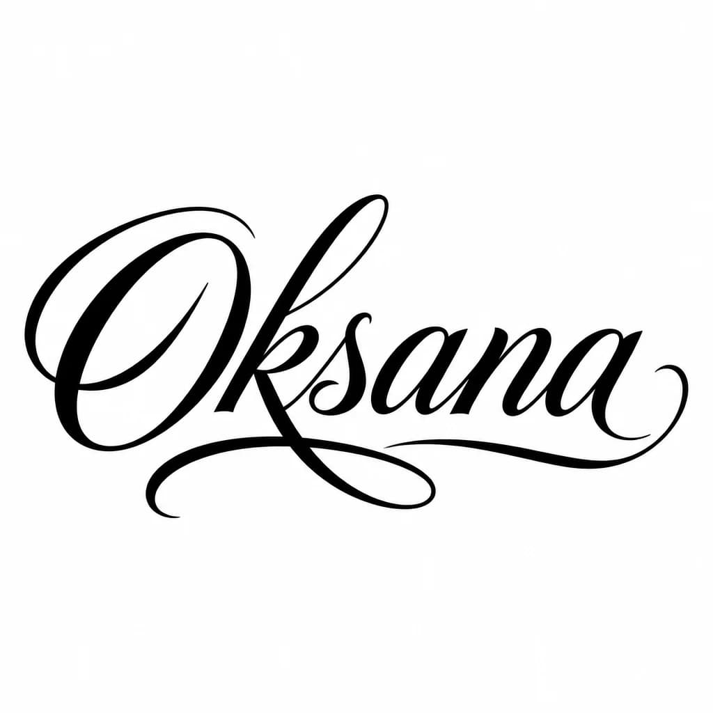 Тату эскиз: Font: Oksana (elegant calligraphy)