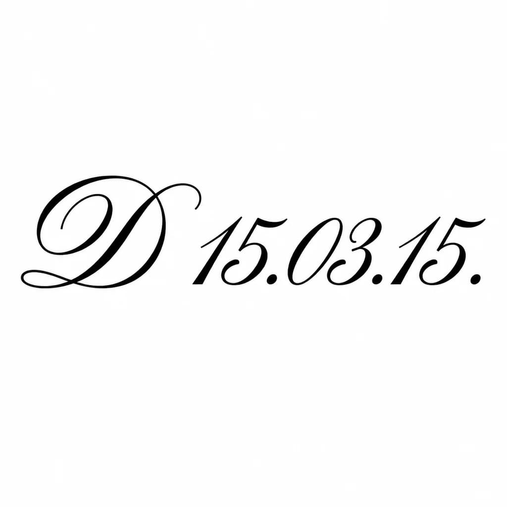 Тату эскиз: Font: D 15.03.15. (elegant cursive script)