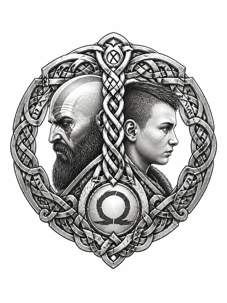 Тату эскиз: God of war Ragnarok
