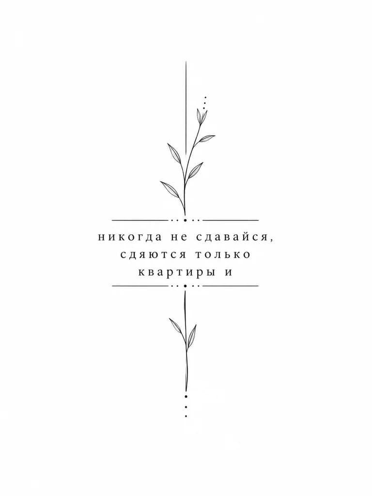 Тату эскиз: минимализм надпись 