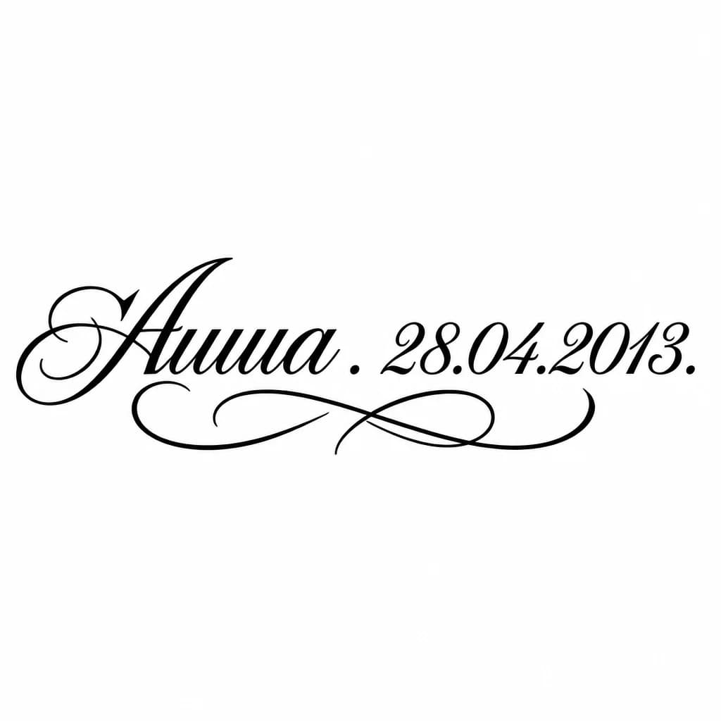 Тату эскиз: Font: Аиша 
28.04.2013

 (elegant calligraphy)