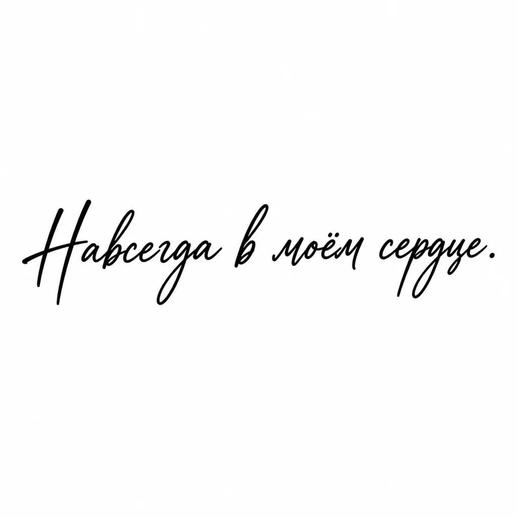 Тату эскиз: Font: Навсегда в моём сердце
 (casual handwritten)