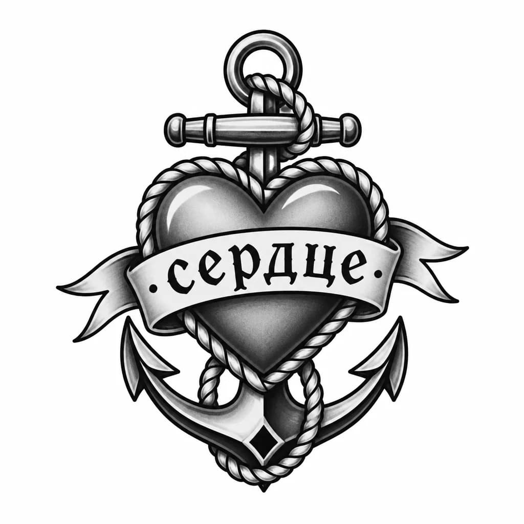Тату эскиз: сердце
