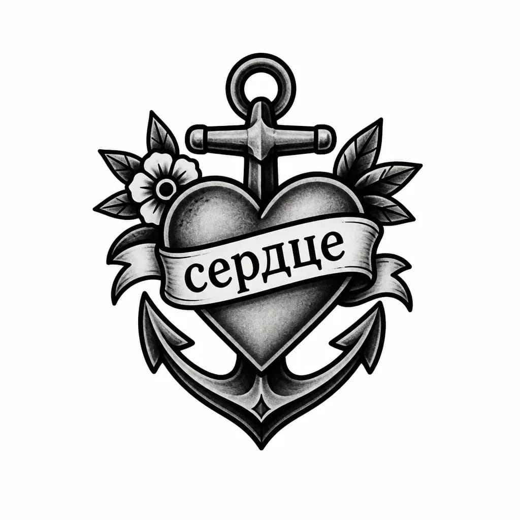 Тату эскиз: сердце
