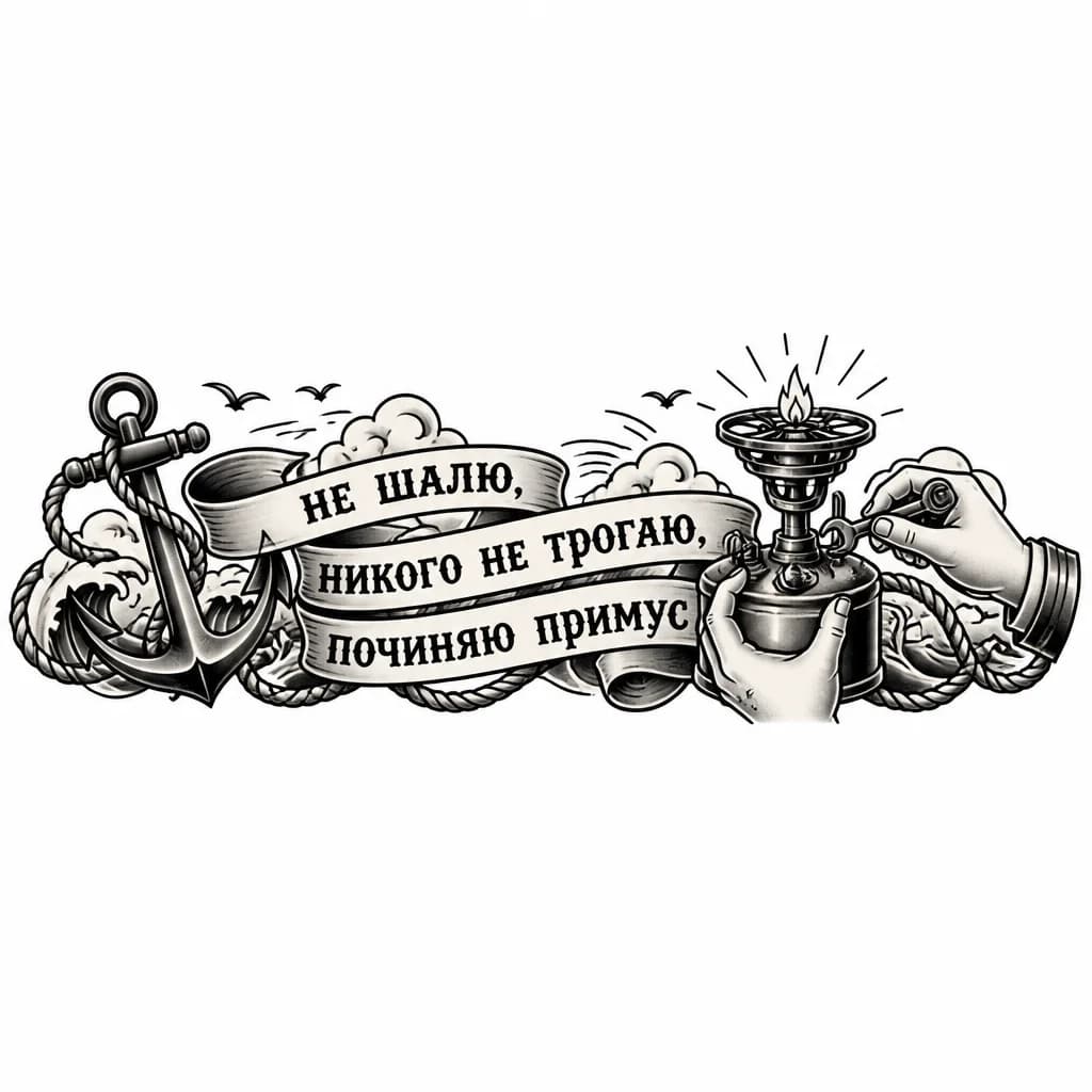 Тату эскиз: Надпись на руке