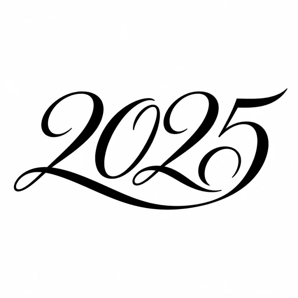 Тату эскиз: Font: 2025 (elegant calligraphy)