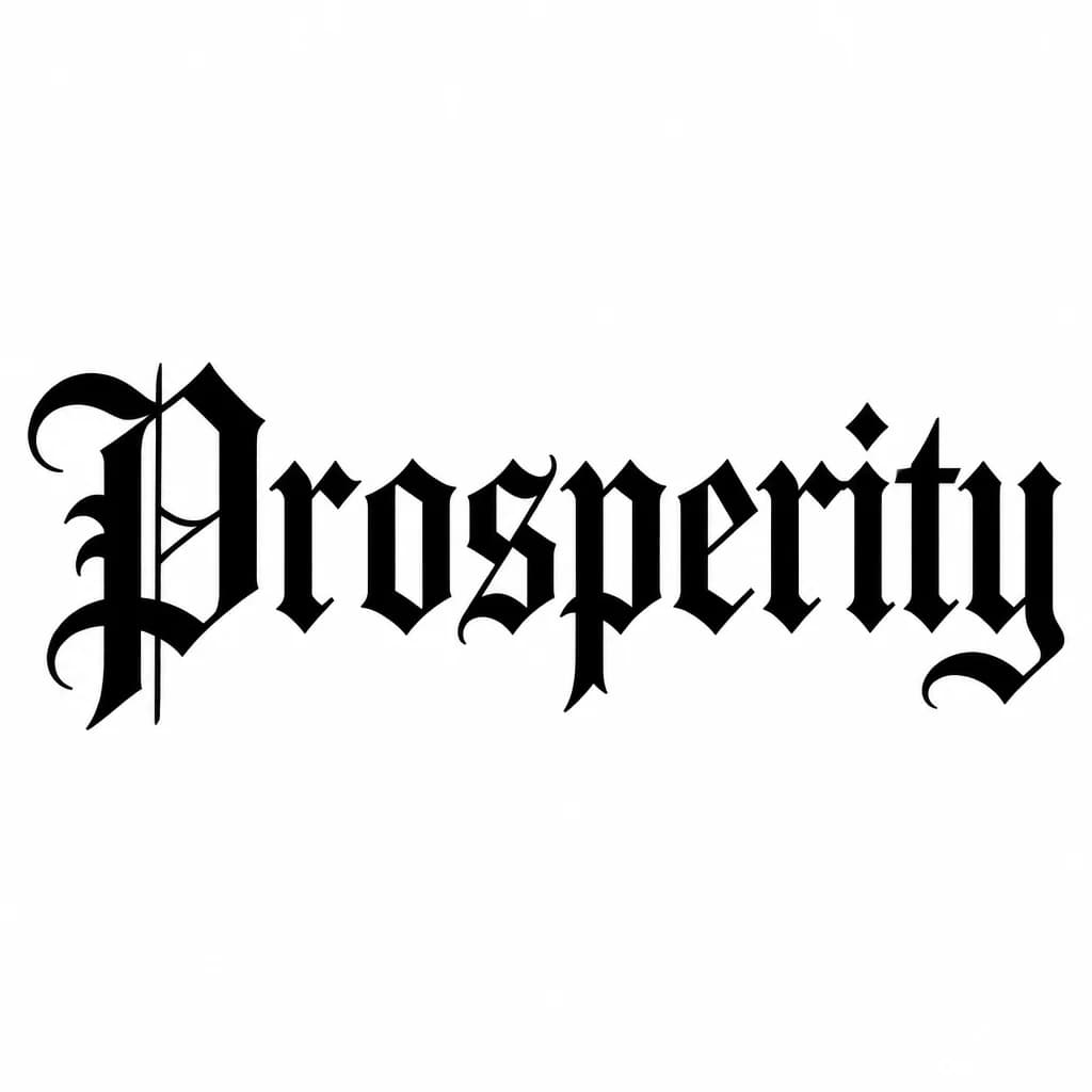 Тату эскиз: Font: Prosperity (old english blackletter)