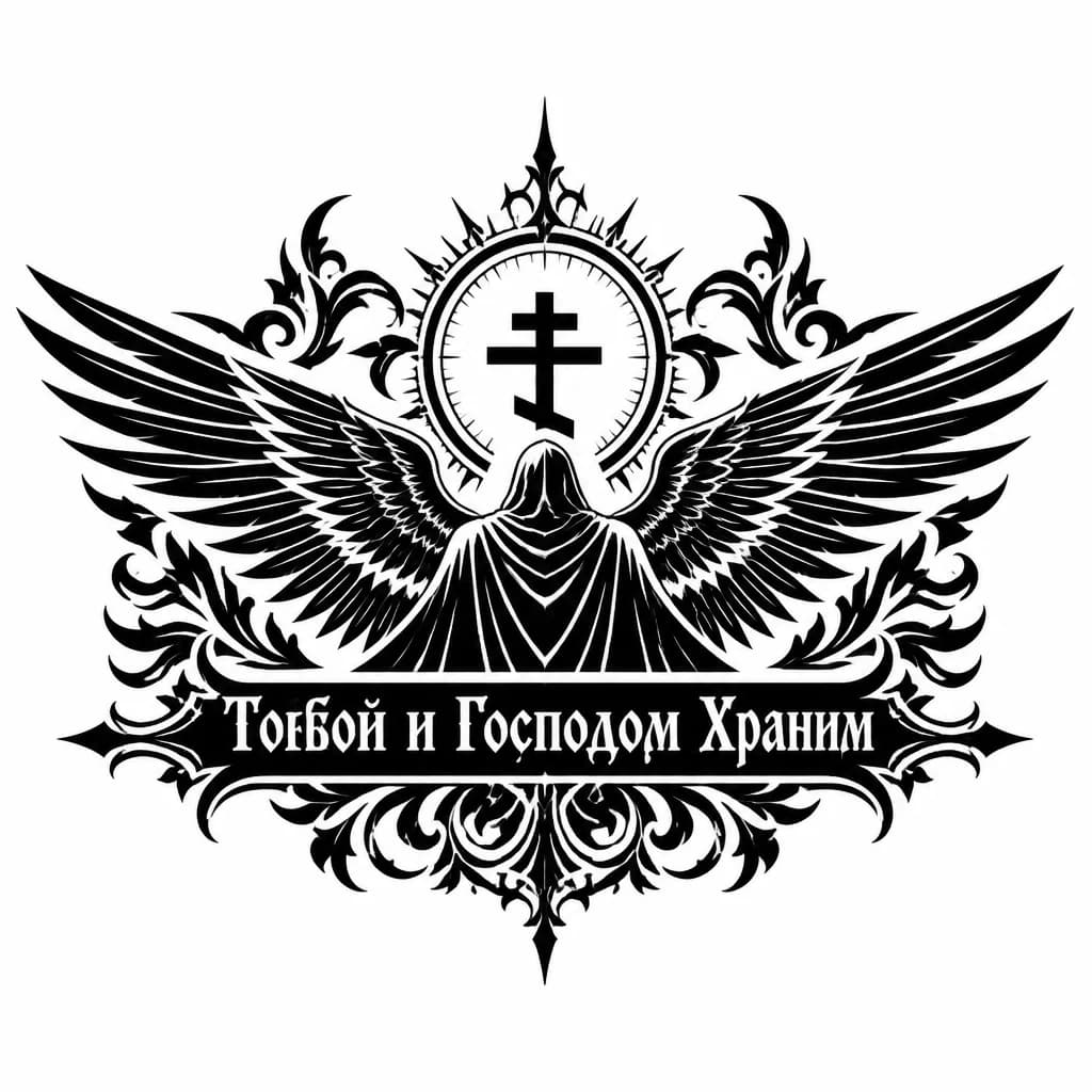 Тату эскиз: Тобой и Господом Храним
