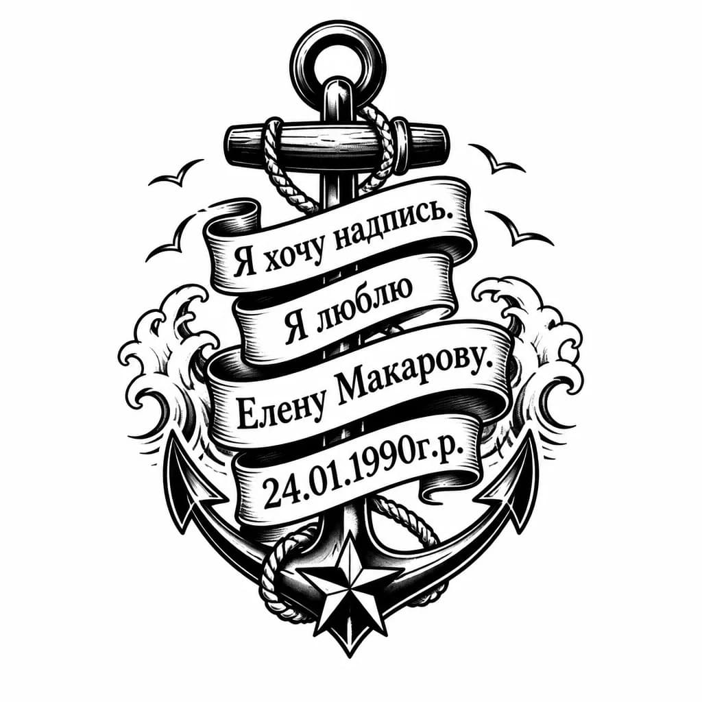 Тату эскиз: Я хочу надпись. Я люблю Елену Макарову
24.01.1990г.р.
