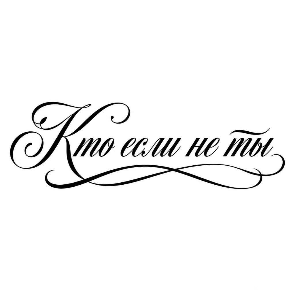 Тату эскиз: Font: Кто если не ты  (elegant calligraphy)