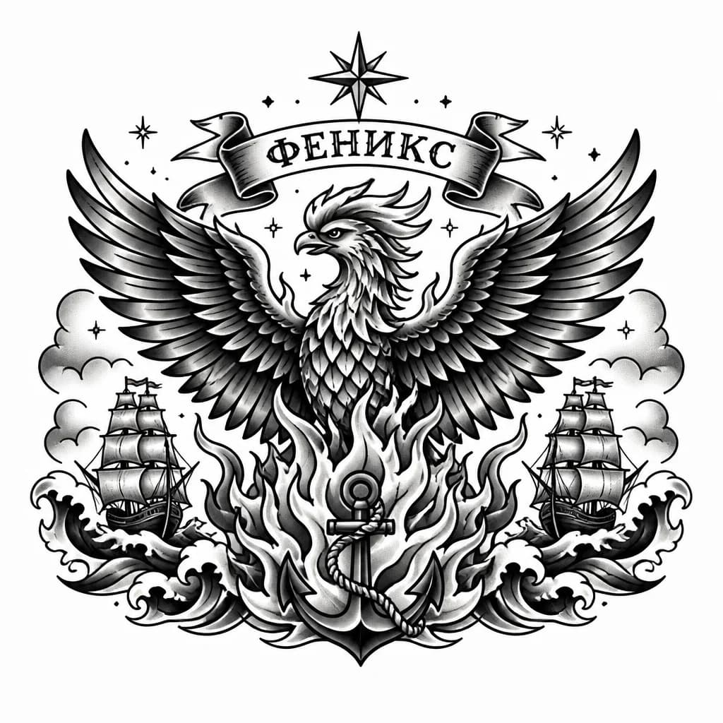 Тату эскиз: Феникс
