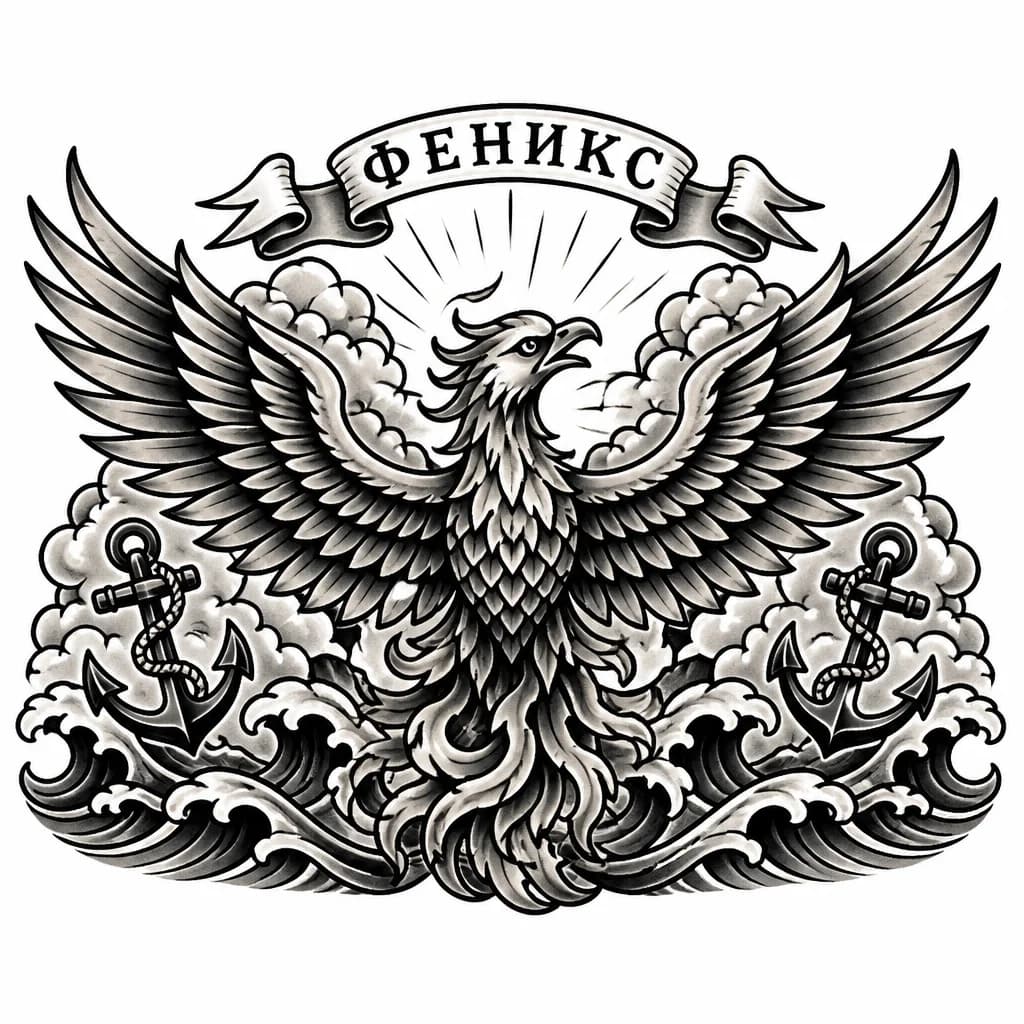 Тату эскиз: Феникс
