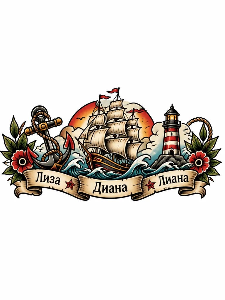 Тату эскиз: имена любимых