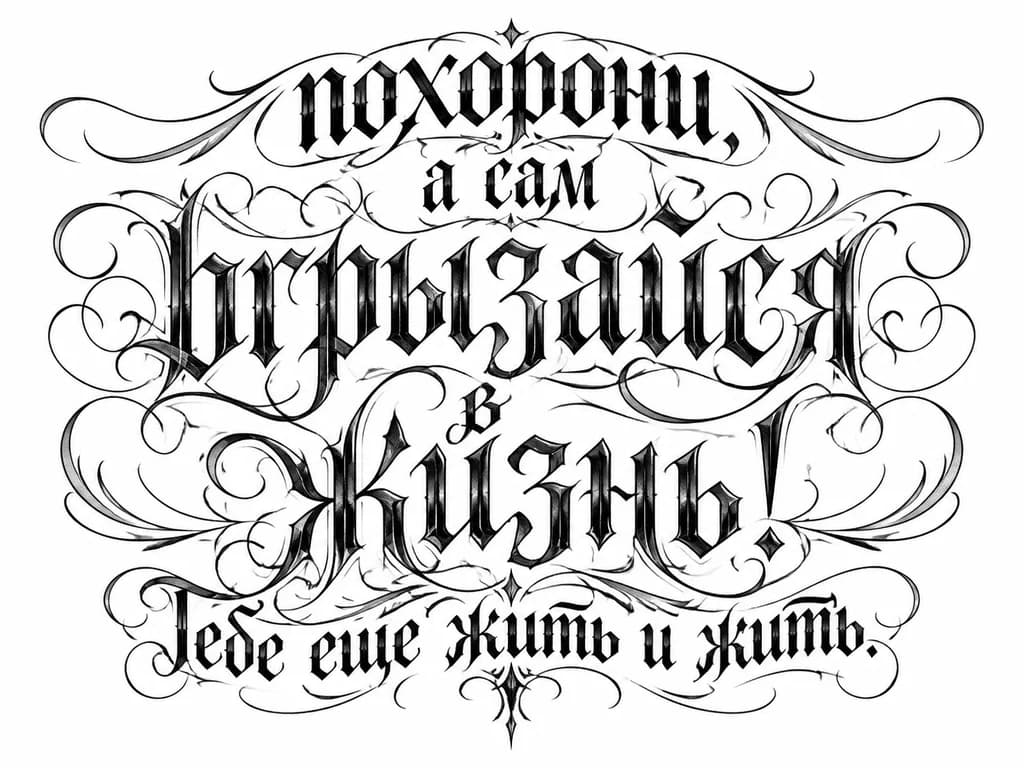 Тату эскиз: надпись