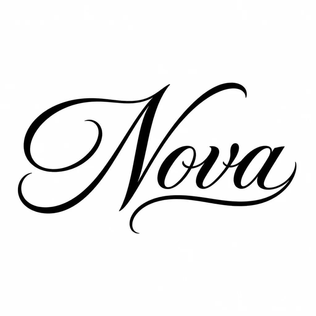 Тату эскиз: Font: Nova  (elegant calligraphy)