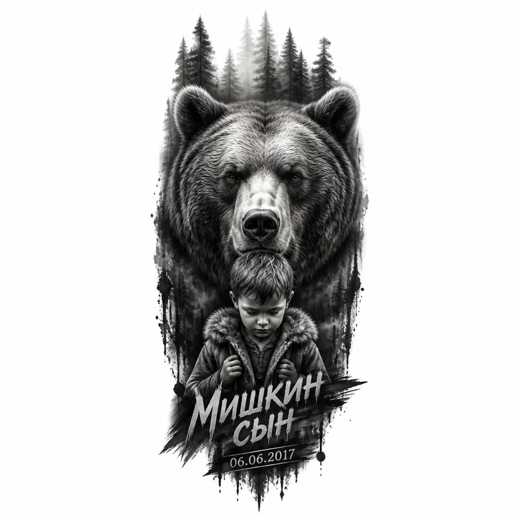 Тату эскиз: Мишкин сын