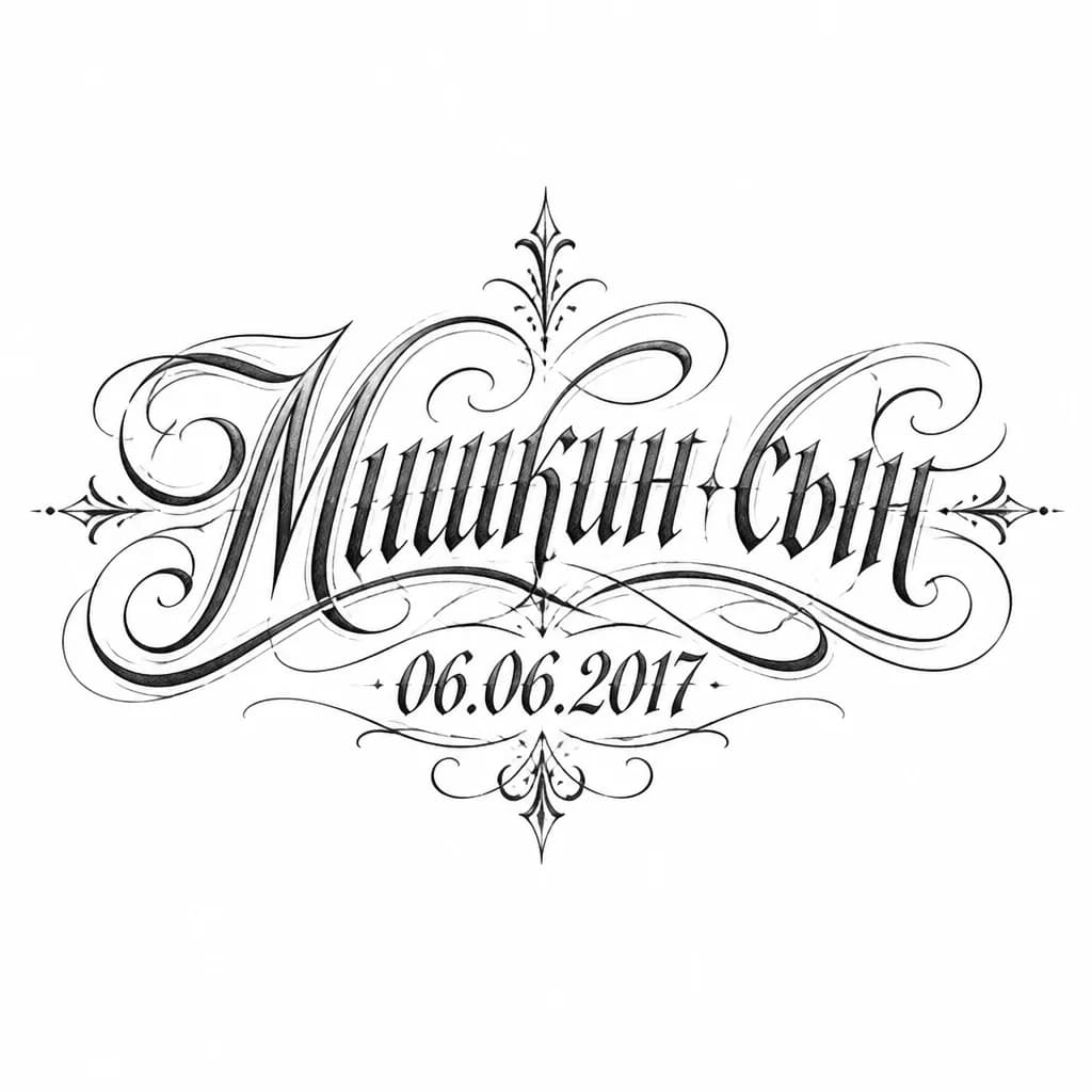 Тату эскиз: Мишкин сын