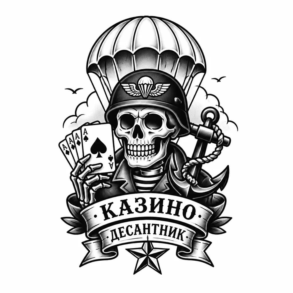 Тату эскиз: Придумай эскиз на икру к позывному казино десантник