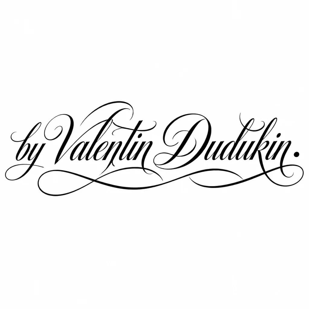 Тату эскиз: Font: by Valentin Dudukin
 (elegant calligraphy)