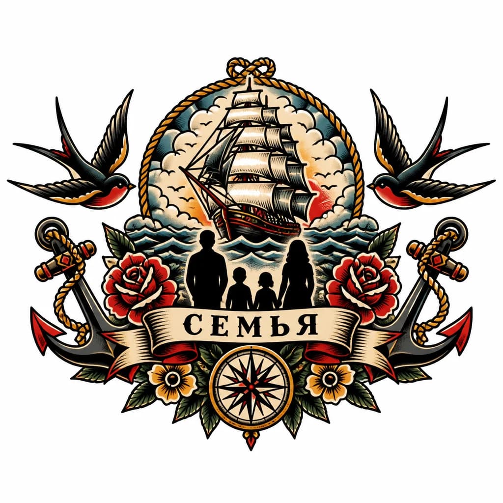 Тату эскиз: Семья 