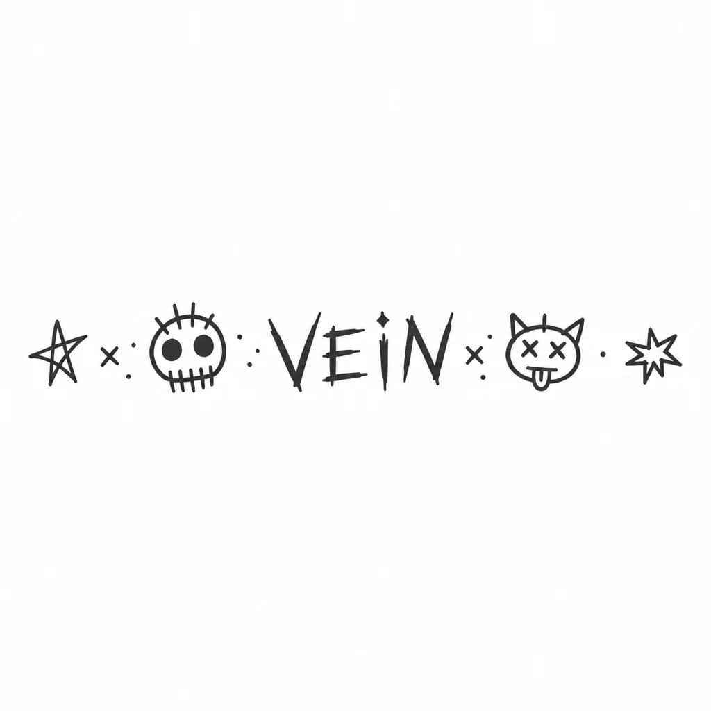 Тату эскиз: Надпись VEIN, красивым шрифтом 