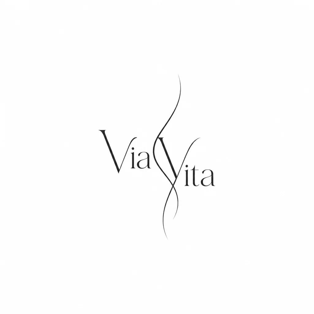 Тату эскиз: Слова Via, Vita объединить, при этом минималистично и изящно тонко утонченно
