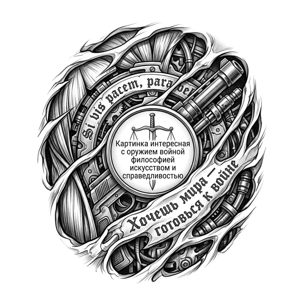 Тату эскиз: Si vis pacem, para bellum — Хочешь мира — готовься к войне.