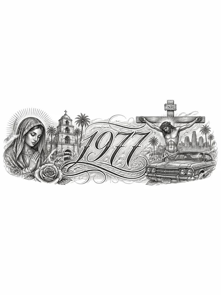Тату эскиз: 1977