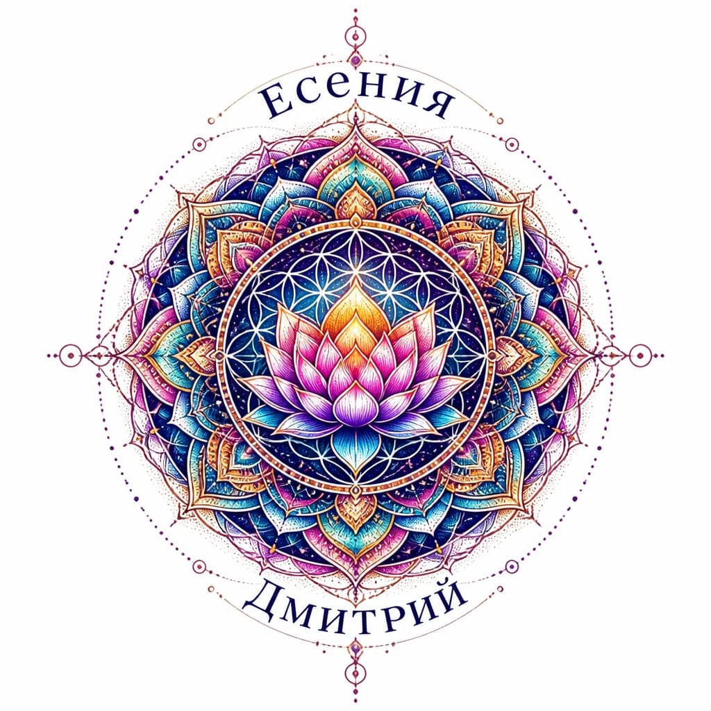 Тату эскиз: Имя Есения Дмитрий