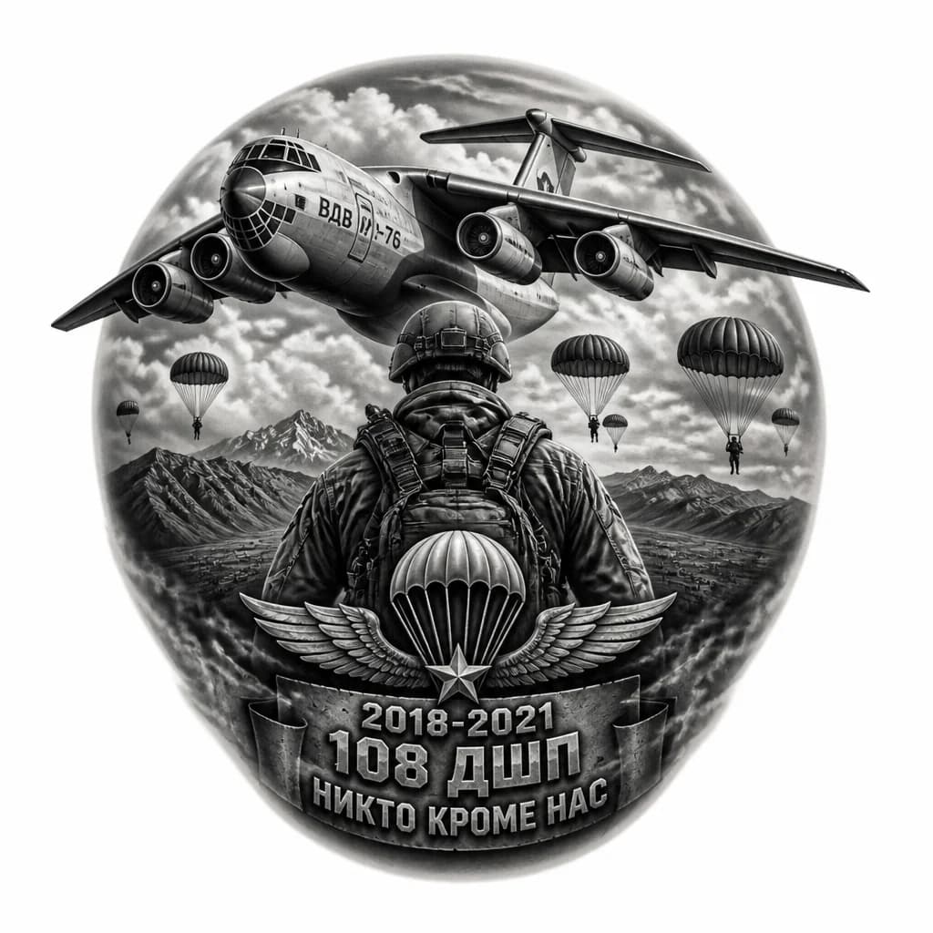 Тату эскиз: ВДВ ИЛ-76