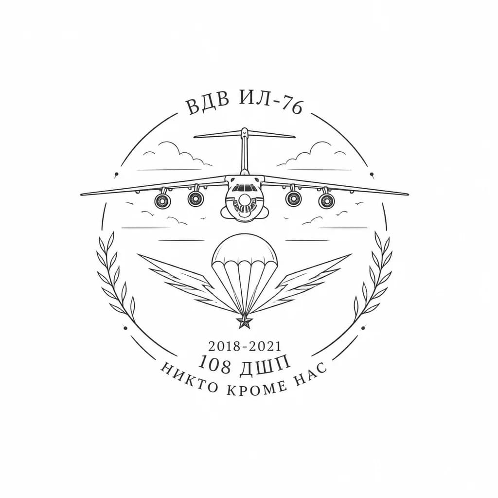 Тату эскиз: ВДВ ИЛ-76