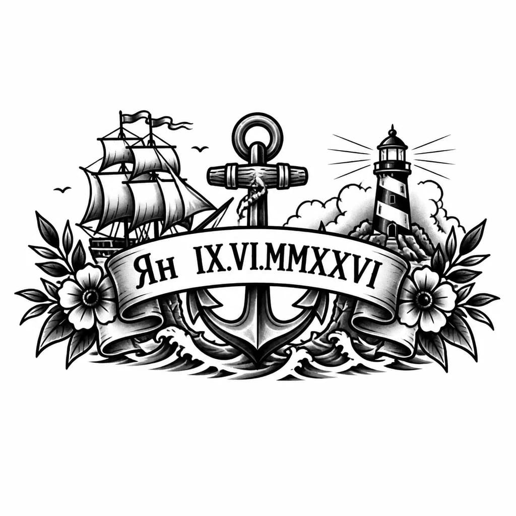 Тату эскиз: Дата и имя сына 