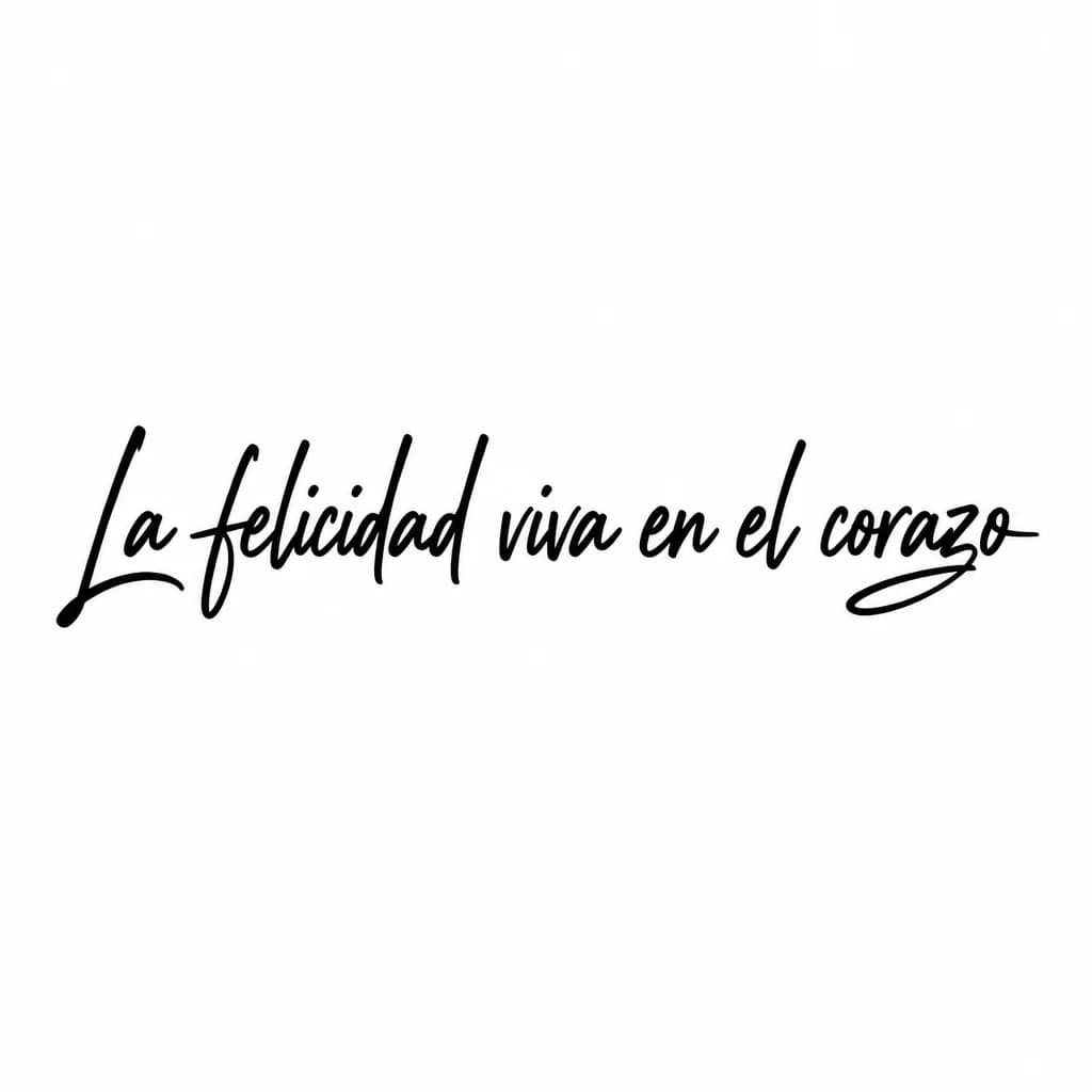 Тату эскиз: Font: La felicidad viva en el corazo (casual handwritten)