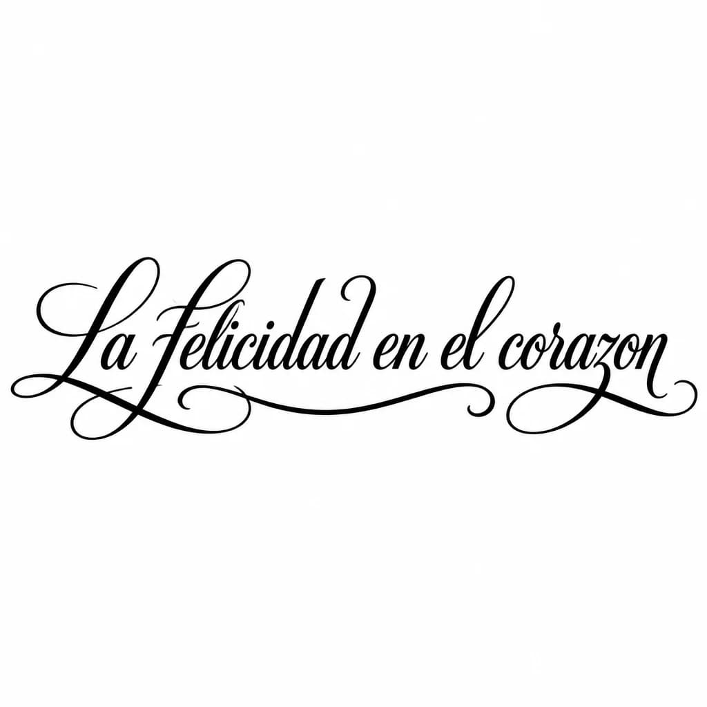 Тату эскиз: Font: La felicidad en el corazon (elegant cursive script)
