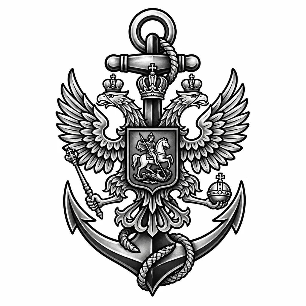 Тату эскиз: татурировка, которая будкт сочетаться с российским гербом рф