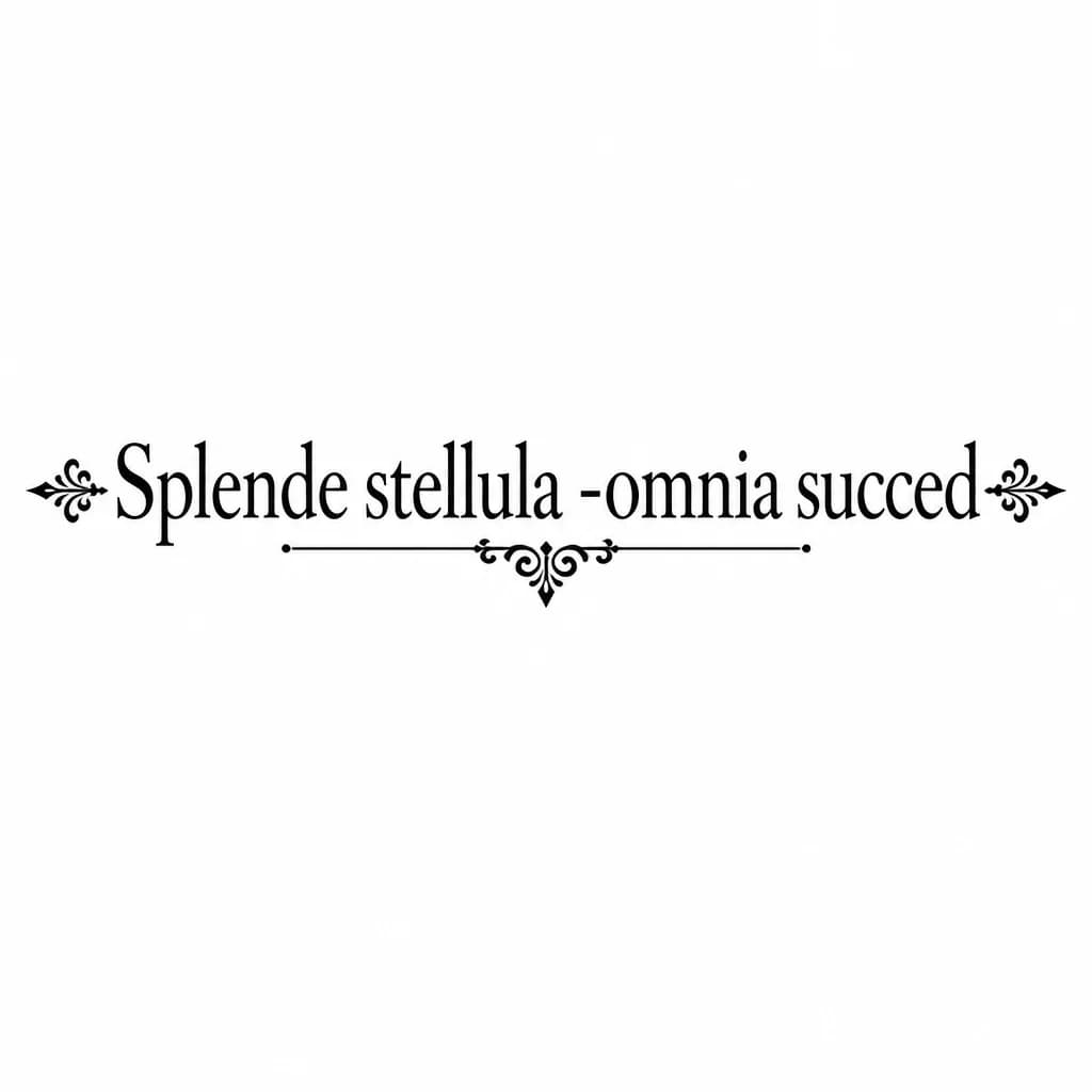 Тату эскиз: Font: Splende stellula -omnia succed (classic serif)