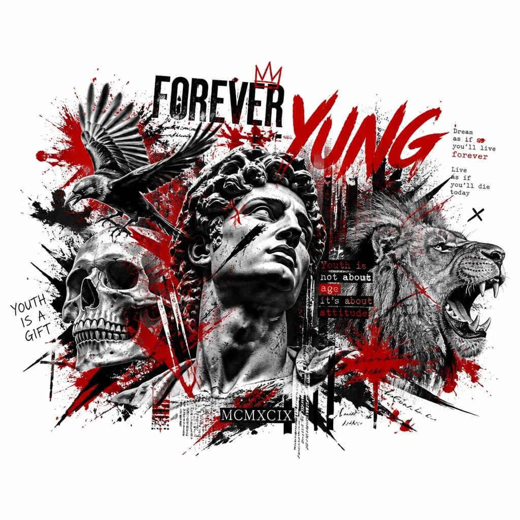 Тату эскиз: Forever Yung